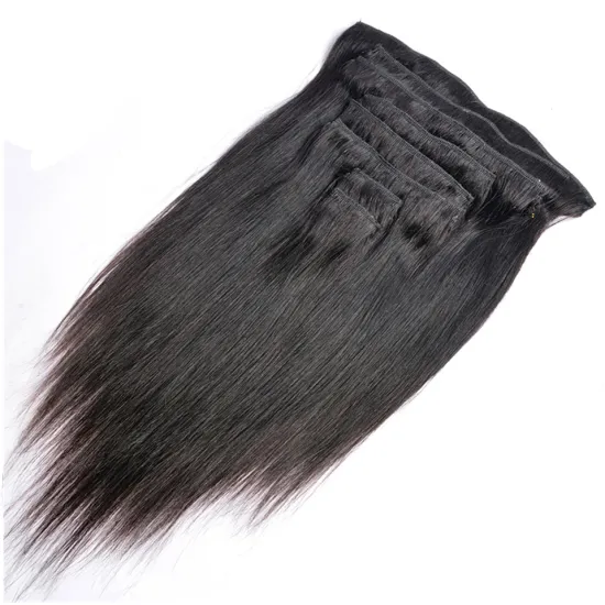 Natural Black 7pc 10pc Per Set African Kinky Curly Clip In Human Hair Extensions 4A 4C Afro Kinky Virgin Hair Clip Ins