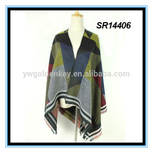 2016 women fashion poncho shawl scarf soft acrylic poncho wholesale price