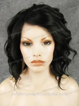 Curly natural black hair lace front wig synthetic natural scalp wig