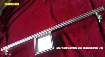 Odor seal vertical slim linear drain for washroom