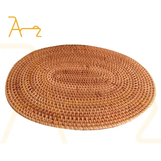 Wholesale Natural Rattan Table Decor: Hand Woven Oval Placemats & Insulated Coasters Set