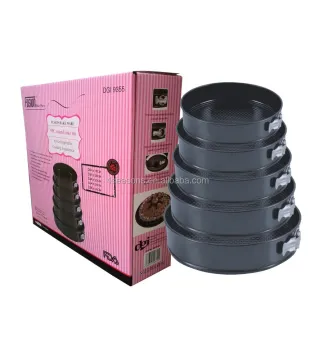 5-Piece Round Cake Tin Set: Non-Stick Springform Cake Tins for Perfect Baking