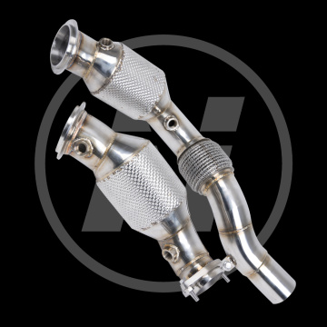 downpipe สำหรับ BMW M2C M3 M4 F80 F82 F83 3.0 2013- การไหลสูง catted downpipe สแตนเลสสตีลไอเสีย downpipe ระบบไอเสีย