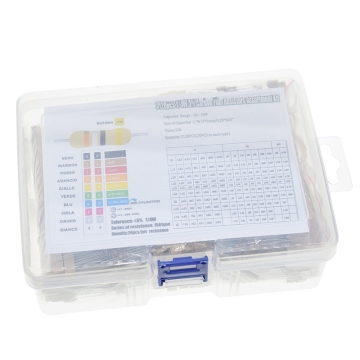 TZT 3120pcs 156 VALORI 1-10M OHM 1/4W 5% Kit di assortimento di resistori per film in carbonio