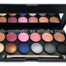 12-color shimmering eyeshadow and blush palette with brush