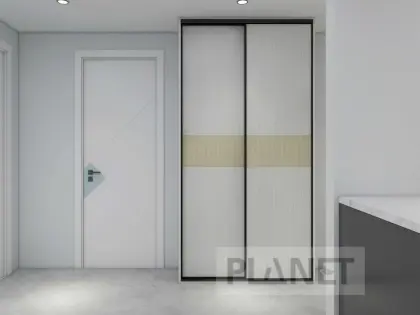 Space saving modern design sliding doors wardrobe