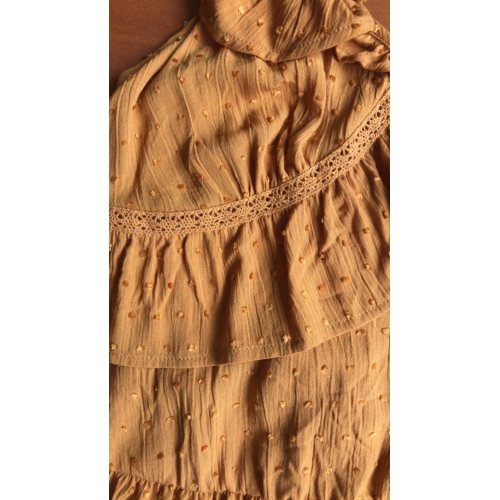 Crepe Ruffle Sweet Blouse Viscose Dobby Ladies Top
