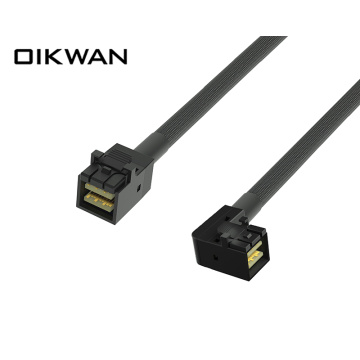 Minisas HD SFF-8643 đến SFF-8643 Cáp uốn cong phải