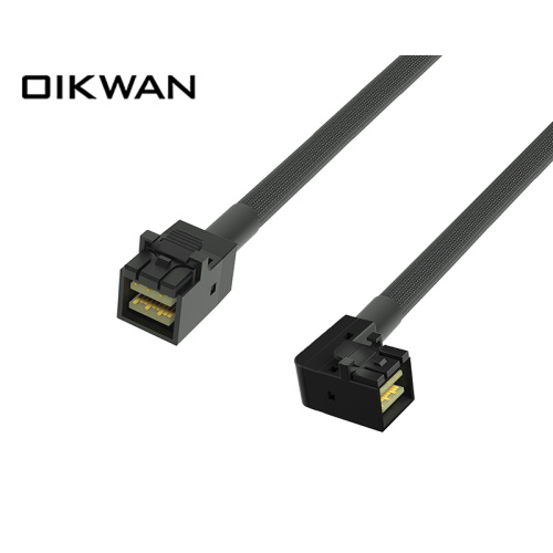 Minisas HD SFF-8643 a SFF-8643 Cable de curvatura derecha