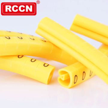 علامة كابل RCCN EC-0 (4) الأكمام الصفراء طباعة سوداء
