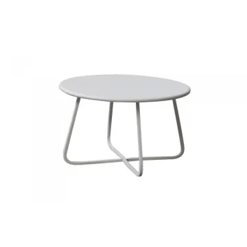 Nordic Style White Aluminum Round Outdoor Side Table