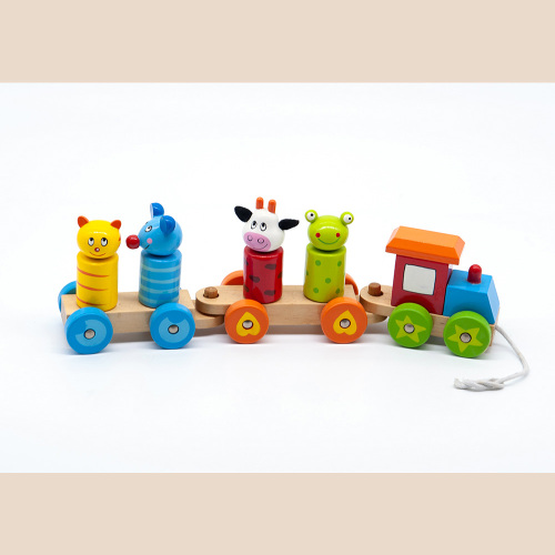 ストッキング用ウッドグッズ列車セット、小さな木製のおもちゃ