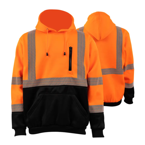 Ansi OEM Logo Construction Hoodie Hi Vis Sweatshirt
