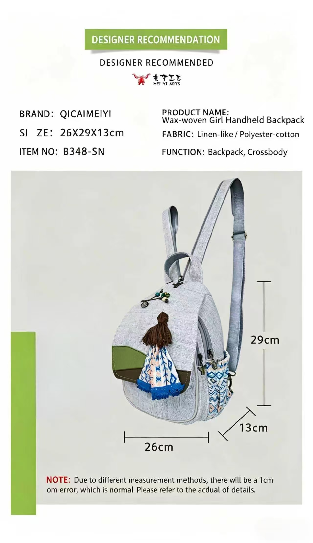 Cotton And Linen Backpacks