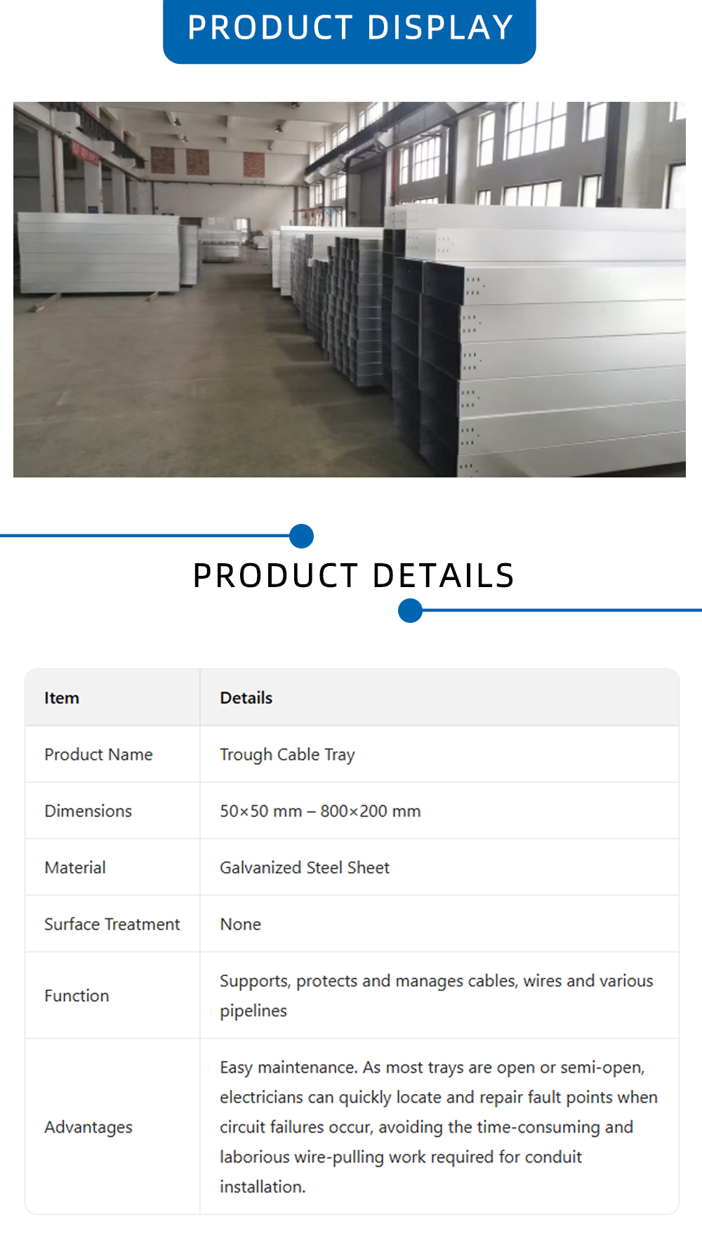 Durable Galvanized Cable Tray for Long-Term Use X