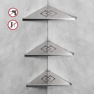 Amazon's Top Selling 3-Tier Wall-Mounted Bathroom Corner Shelf: Stainless Steel 304 with Satin Nickel Finish for Enhanced Storage in Shower Areas