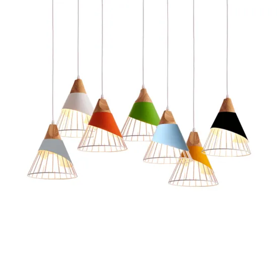 Modern Wood Head LED Chandelier Pendant Lights for Home Décor: Restaurants, Bars, Cafes, Kitchens, Bedrooms