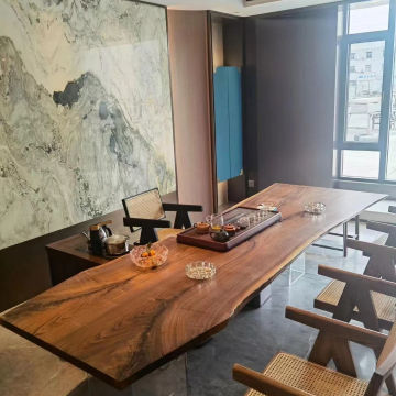 Live Edge Solid Walnut Wood Slab Restaurant Dining Table Top