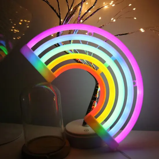 DC 4.5V Rainbow Neon Sign LED Rainbow Light Lamp For Dorm Decor Rainbow Decor Neon Lamp Wall Decor Christmas Neon Bulb Tube