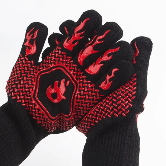 Wholesale BBQ Gloves: High-Temperature Resistant Kitchen Insulation for Grill and Oven, Up to 800°C