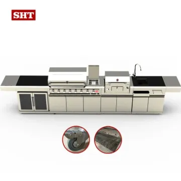 Classic Design BBQ Grill Outdoor Kitchen Cabinet Charcoal with Faucet