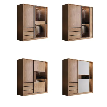 Modern Bedroom Luxury Solid Wood Wardrobe Closet Organizer for Home & Hotel