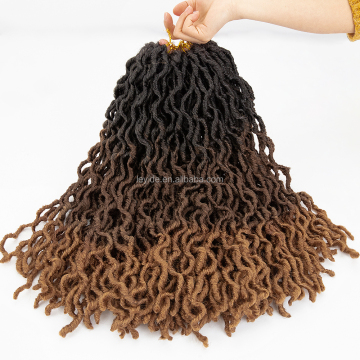 Alileader 18inches Mermaid Locs Wavy Ombre Synthetic Nu Gypsy Goddess Faux Locs Crochet Hair Dreadlocks Braids