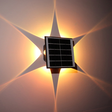 6W Solar-Powered LED Wall Lamp: Warm White & RGB for Garden and Hallway Decoration