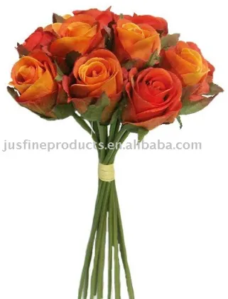 9.84" Artificial Bouquet of 13pcs Flower, Rose Bouquet