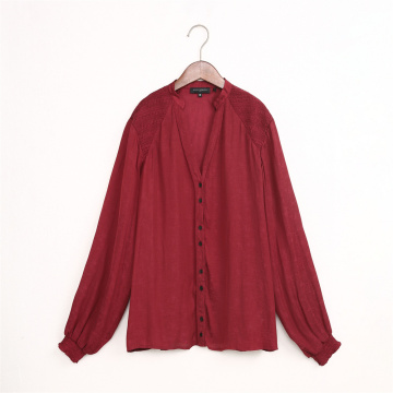Ladies high quality jacquard copper blouse