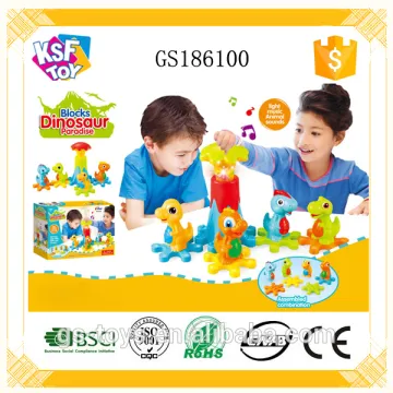 Battery Power DIY Dinosaur Building Blocks With Music Light And Animal Sound