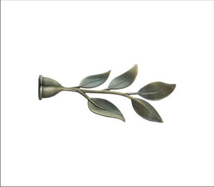 Classic curtain rod leaf finial