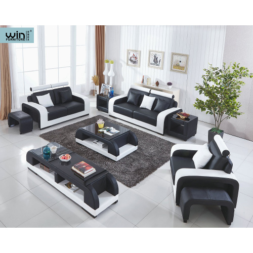 French Style Upholstered Leather Sofa combination