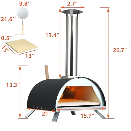 Hornos de pizza a gas duraderos con distribución uniforme del calor