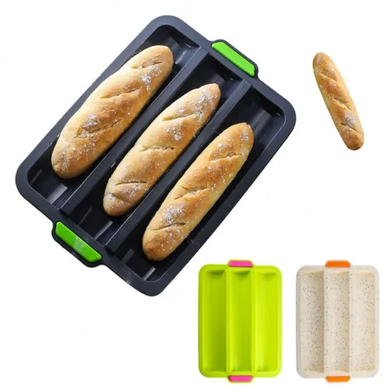 Food Grade BPA-Free Silicone French Bread Baking Tray - Non-Stick Mold Pan
