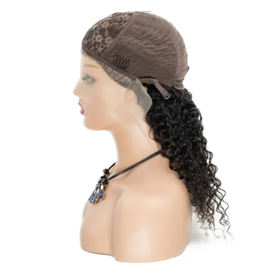 Custom 4x4 Hd Transparent Full Lace Wig Elastic Band For Wigs Curly Wave Party Glueless  Wholesale Virgin Brazilian Hair Wig