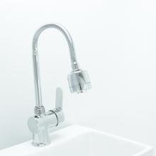 Silver SS Pull Out Flexible Pipe Basin Faucet