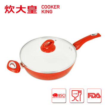 24cm Turkey type forged aluminium saute pan with ceramic coating