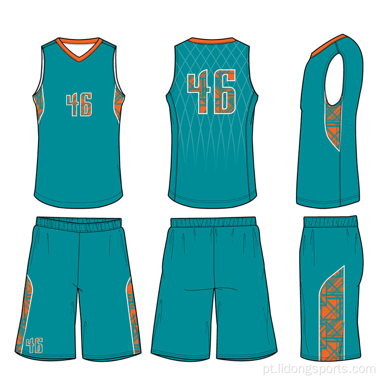 Jersey de basquete personalizada Design uniforme cor azul