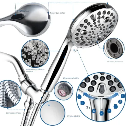 Wholesale Supercharged Handheld Smart Shower Head: 10 Features Multifunctional Airbrush Shower Set