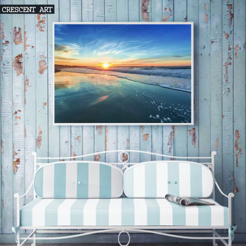 Turquoise Seaside View Sunrise Canvas Prints
