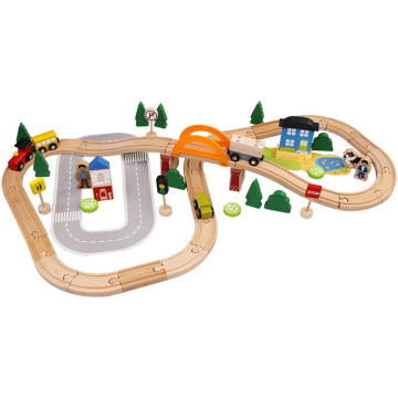 3D DIY 78-Piece Set: Realistic Railway Blocks Assembly Toy for Kids