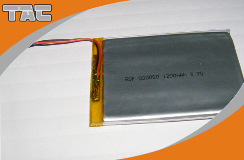 Gsp035080 3.7v 1300mah Polymer Lithium Ion Battery For Mobile Phone, Notebook Pc