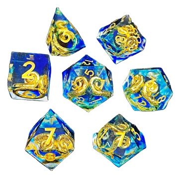 Customizable Resin Bone Dice Set - Polyhedral D&D Board Game Translucent Dice