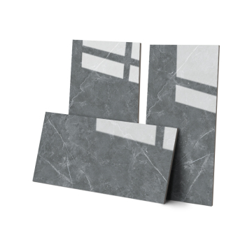 Grey Polished Non-Slip Marble Effect Porcelain Floor Tile