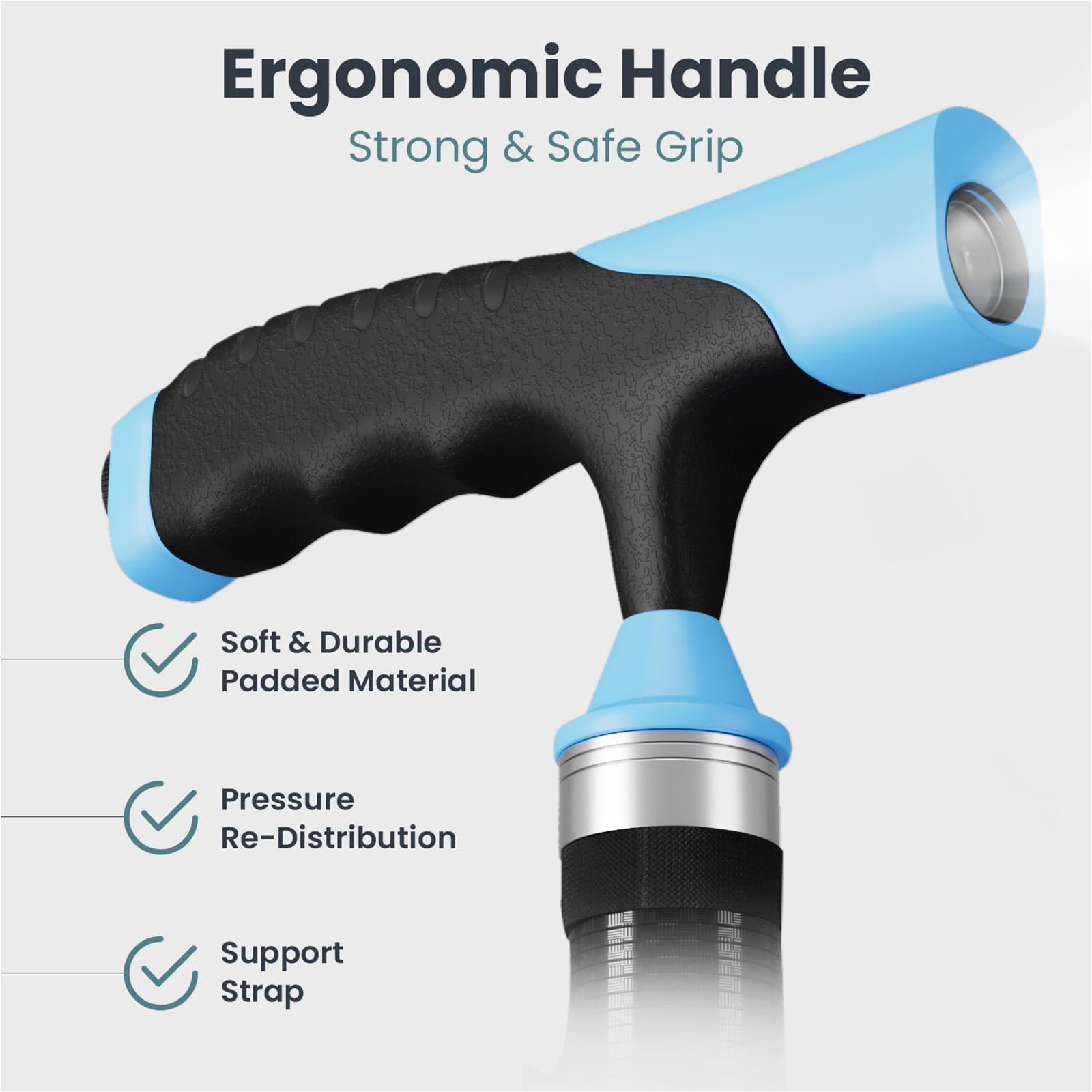 Stylish Adjustable Plastic Grip Cane for Elderly - View 4