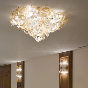 Modern Luxury Glass Ribbon Chandelier for Living Room Pendant Lighting