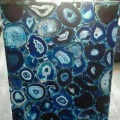 blue agate side table-- semiprecious stone