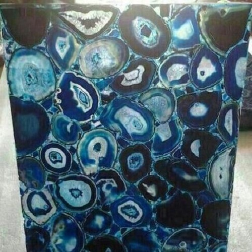 Dessus de table en agate bleue