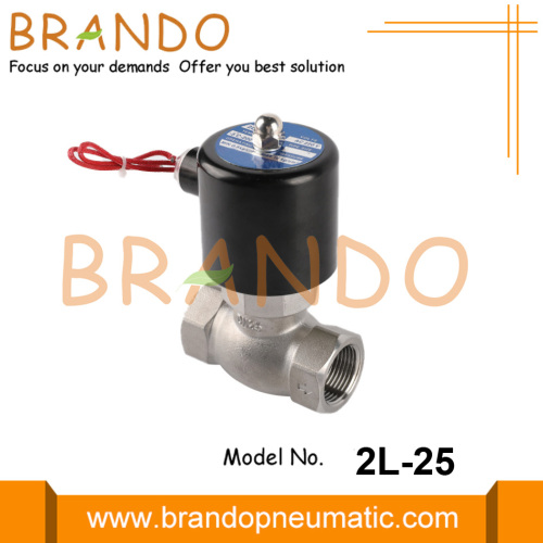 1 &#39;&#39; 2L-25 Buhar Paslanmaz Çelik Solenoid Valf 24VDC